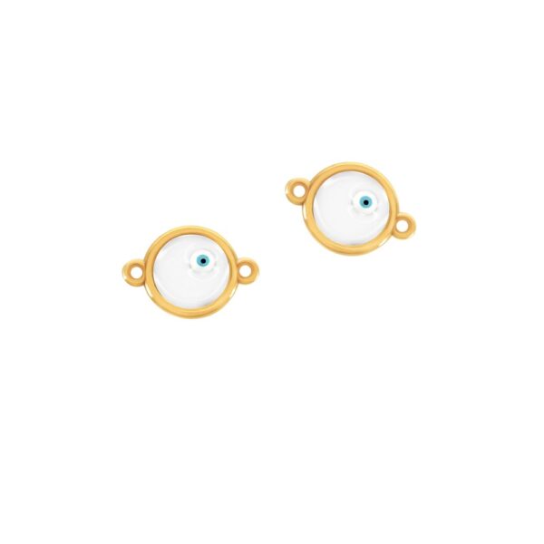 Μοτίφ στρογγυλό περίγραμμα με μάτι με 2 κρικάκια , σετ 2 τεμ