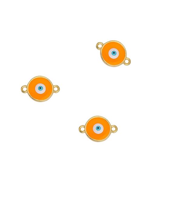 Μοτίφ κύκλος περίγραμμα βιτρό μάτι με 2 κρικάκια , σετ 3 τεμ-xantres-gr